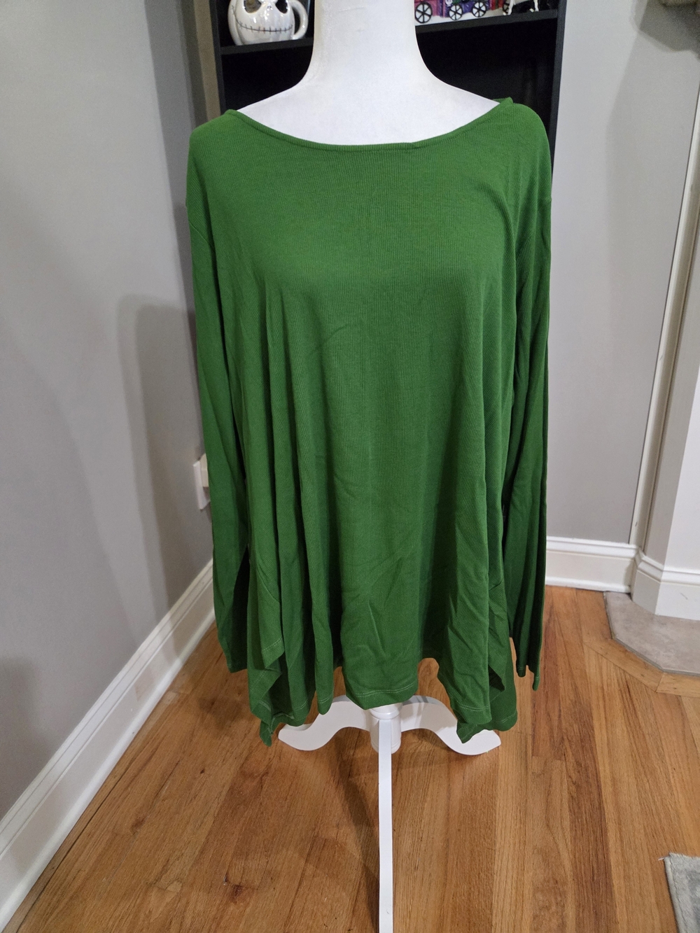 Westbound Green Long-Sleeve Flared Tunic Top